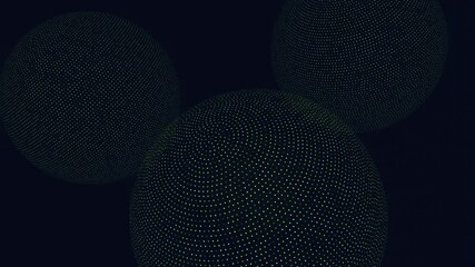 Aesthetically pleasing image featuring green dots on a black background, arranged in a circular layout with varying sizes. The composition conveys an abstract and visually captivating design