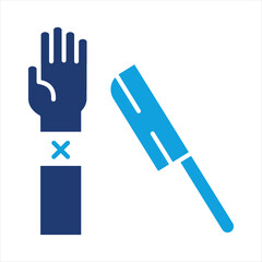 Obraz premium Self Harm Flat Blue Icon Vector Illustration