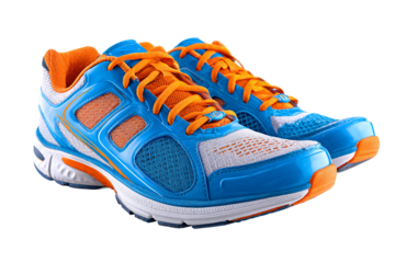 Comfort fit running shoes isolated on transparent background