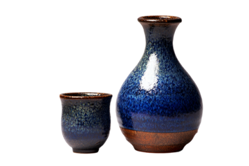 Modern sake presentation isolated on transparent background