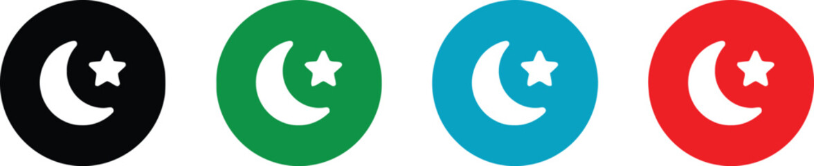moon, star, crescent, symbol, islam, religion, faith, night, sky, icon, graphic, design, black, green, blue, red, white, white background