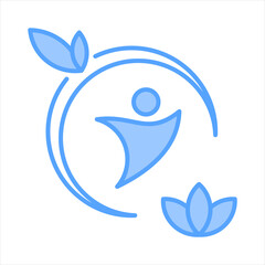 Holistic Health Blue Icon Vector Illustration