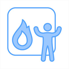 Burnout Blue Icon Vector Illustration