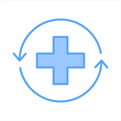 Recovery Blue Icon Vector Illustration
