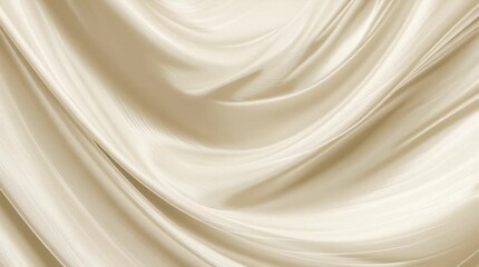 Smooth white silk fabric texture background with soft wave pattern and luxury golden light design - Powered by Adobe
