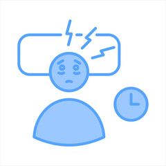 Insomnia Blue Icon Vector Illustration