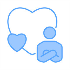 Self Care Blue Icon Vector Illustration