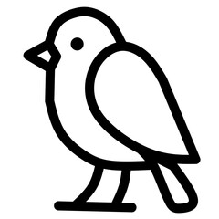 Winter Bird Icon – Outline Vector