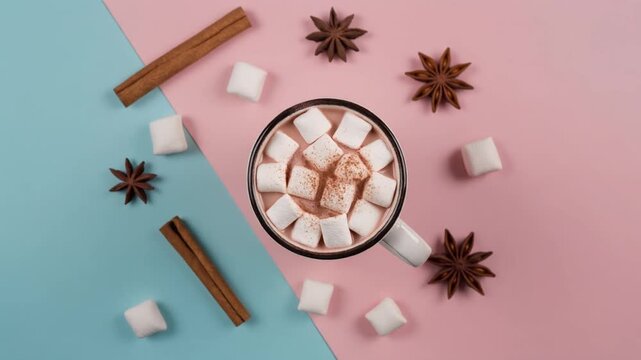 Cocoa with marshmallows and spices
