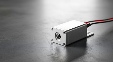 Focusing on field communication systems: SCADA system component on metal surface with red and white wires. Field communication highlights industrial automation,