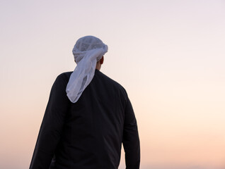 Golden hour in arabian desert.