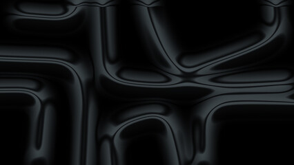 Abstract dark fluid surface texture with undulating waves and subtle light reflections creating a sleek, mysterious, and modern digital background for technology, design, and artistic projects, showca