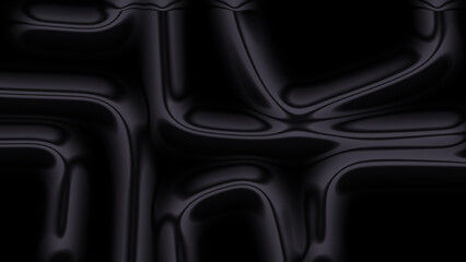 Dark abstract metallic fluid surface with smooth undulating waves and subtle light reflections creating a futuristic and elegant background texture, ideal for digital art and graphic design projects, 