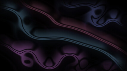 Abstract vibrant dark gradient background featuring smooth flowing wavy lines and subtle metallic reflections, creating a modern digital art composition perfect for technology, science, web, and futur