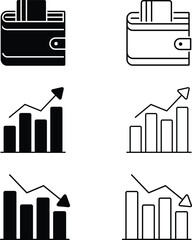 Financial Growth and Decline Icons Set