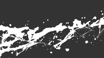 Naklejka premium White ink splatters and splashes abstract pattern on dark gray background black