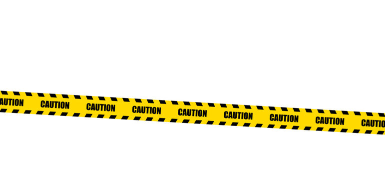 caution tapes. set of yellow and black lines. police crime tape