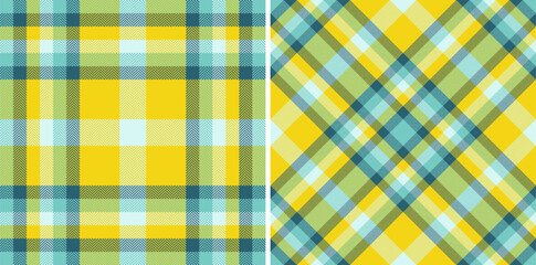 Textile tartan check of vector pattern texture with a fabric plaid seamless background. Set in happy colors for room decor ideas.