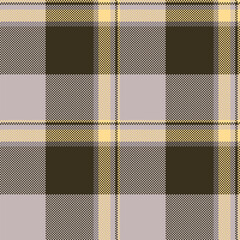 Geometric plaid pattern. Pixelated seamless texture in neutral tones brown, beige and grey. Ideal for backgrounds, textiles, crafts, or graphic design projects.
