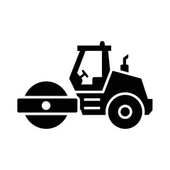 Road Roller Silhouette Vector  Construction Vehicle Icon  Heavy Machinery Graphic