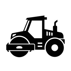 Road Roller Silhouette Vector  Construction Vehicle Icon  Heavy Machinery Graphic