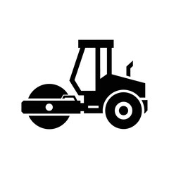 Road Roller Silhouette Vector  Construction Vehicle Icon  Heavy Machinery Graphic