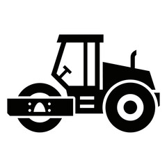 Road Roller Silhouette Vector  Construction Vehicle Icon  Heavy Machinery Graphic