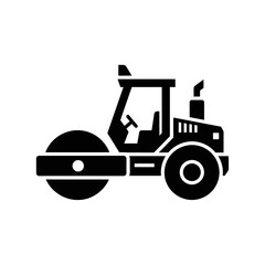 Road Roller Silhouette Vector  Construction Vehicle Icon  Heavy Machinery Graphic