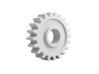 White gear isolated on transparent background