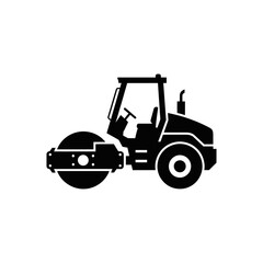 Road Roller Silhouette Vector  Construction Vehicle Icon  Heavy Machinery Graphic