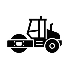 Road Roller Silhouette Vector  Construction Vehicle Icon  Heavy Machinery Graphic