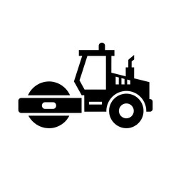 Road Roller Silhouette Vector  Construction Vehicle Icon  Heavy Machinery Graphic