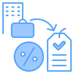 Employee Discount Blue Icon