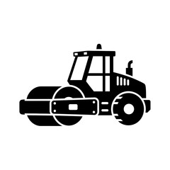Road Roller Silhouette Vector  Construction Vehicle Icon  Heavy Machinery Graphic