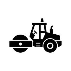 Road Roller Silhouette Vector  Construction Vehicle Icon  Heavy Machinery Graphic