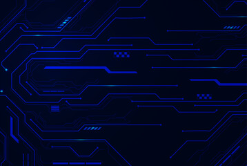 Glowing Blue Circuit Board Background. Bright blue circuit board pattern with glowing lines and modern tech connections.