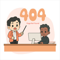404 Error Page Not Found Illustration
