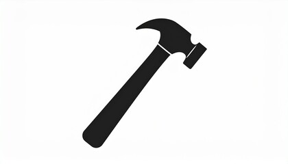 Minimalist Hammer Tool Silhouette Icon