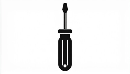 Minimalist Screwdriver Silhouette Icon