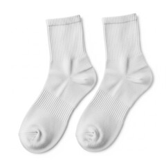 White Athletic Socks Pair Flat Lay