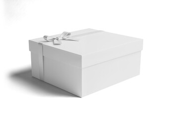 White Gift Box with Elegant Ribbon