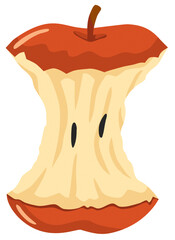 Apple Core Food Waste Illustration