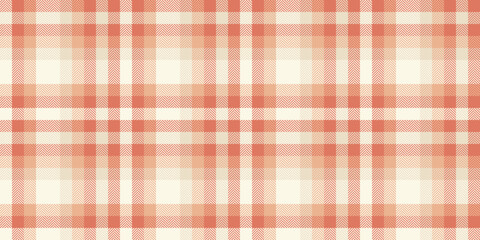 Masculine texture background textile, stripe tartan seamless fabric. Madras check vector plaid pattern in red and old lace colors.