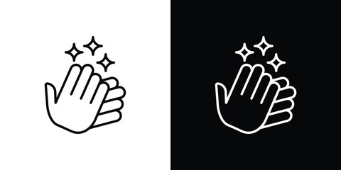 Wash hands icon thin line outline concept. Linear style icon. Editable stroke. Vector