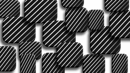 Black and white geometric blocks with striped patterns