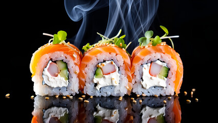 sushi on a plate, Generative AI