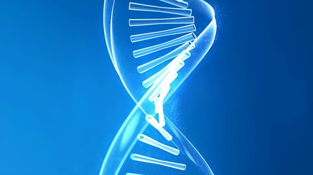Abstract glowing dna helix rotation for genetic science and molecular biology research - Powered by Adobe