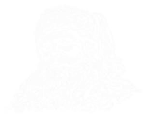 Silhouette of Santa's head made of exclusively white lines. Perfect for dark backgrounds.