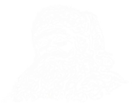 Silhouette of Santa's head made of exclusively white lines. Perfect for dark backgrounds. - Powered by Adobe