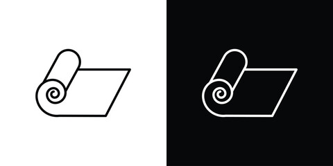 Yoga mat icon thin line outline concept. Linear style icon. Editable stroke. Vector